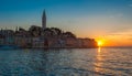 Old town of Rovinj at sunset, Istrian Peninsula, Croatia Royalty Free Stock Photo