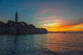 Old town of Rovinj at sunset, Istrian Peninsula, Croatia Royalty Free Stock Photo