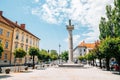 Old town Rozna ulica street in Ljubljana, Slovenia Royalty Free Stock Photo