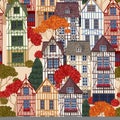 Old town seamless pattern