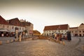 The bridge of lies and little square from Sibiu. The old town of Sibiu with its impressive medieval historical buildings.