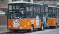 Old Town sightseeing Trolley in Boston - BOSTON , MASSACHUSETTS - APRIL 3, 2017