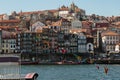Old Town Skyline from Across the Douro River: Typical Colorful Facades - Porto, Portugal Royalty Free Stock Photo