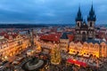 Old Town Square and Christmas market in Prague.