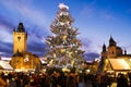 Old Town square, Christmas market in Prague UNESCO, Czech republic Royalty Free Stock Photo