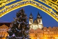 Old Town square, Christmas market in Prague UNESCO, Czech republic Royalty Free Stock Photo