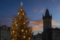 Old Town Square at Christmas time, Prague, Czech Republic Royalty Free Stock Photo