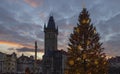 Old Town Square at Christmas time, Prague, Czech Republic Royalty Free Stock Photo