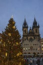 Old Town Square at Christmas time, Prague, Czech Republic Royalty Free Stock Photo