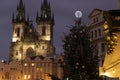 Old Town Square at Christmas time, Prague, Czech Republic Royalty Free Stock Photo