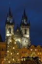 Old Town Square at Christmas time, Prague, Czech Republic Royalty Free Stock Photo