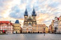 Old Town Square and the Church of Mother of God before Tyn at su Royalty Free Stock Photo