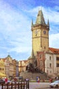 Old Town Square, monument of Jan Hus, Prague