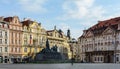 Old Town Square is the most important square of Prague. The historic district of Prague in the district of Prague 1 on the right Royalty Free Stock Photo