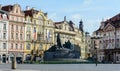 Old Town Square is the most important square of Prague. The historic district of Prague in the district of Prague 1 on the right Royalty Free Stock Photo