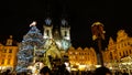 The Old Town Square in Prague at christmas time with market