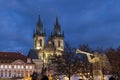 Old town square in Prague at Christmass time, Czech Republic