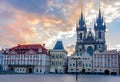 Old Town square (Staromestske Namesti) at sunrise, Prague, Czech Republic