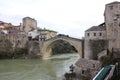 Old town with the Stari Most (Old Bridge) in Mostar, Bosnia and Herzegovina Royalty Free Stock Photo