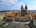 Old Town, Staromestska square, Church Our Lady Tyn. Prague Royalty Free Stock Photo