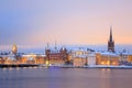 Old Town Stockholm city at dusk Sweden Royalty Free Stock Photo