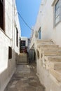 Old town street in Naxos island, Cyclades Royalty Free Stock Photo