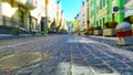 Old town street in retro colors Royalty Free Stock Photo