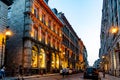 Old Montreal streets and night view of Montreal, Canada Royalty Free Stock Photo