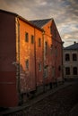 Old town at sunset Royalty Free Stock Photo