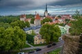 Old town of Tallinn in summer view from Patkuli Viewing Platform on a cloudy day Royalty Free Stock Photo