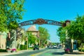 Old Town Temecula gateway arch depict themes from western history and welcomes visitors to tourist destination in Temecula Valley Royalty Free Stock Photo