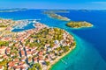 Old town of Tribunj and archipelago of central Dalmatia aerial view Royalty Free Stock Photo