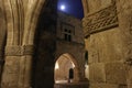 Old town under the moon