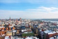 Old town view in winter. Roof aerial view from above. Torun, Poland Royalty Free Stock Photo