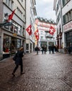 Old town walking street in Zurich, Switzerland 1 Royalty Free Stock Photo