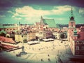 Old town in Warsaw, Poland. Vintage Royalty Free Stock Photo