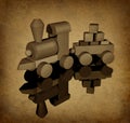 Old toy train with grunge texture Royalty Free Stock Photo