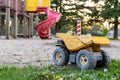 Old toy truck abandoned in the park playground Royalty Free Stock Photo