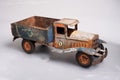 Old toy from the year 1950 of a tin truck from the YPF oil company Royalty Free Stock Photo