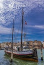 Old trabaccolo sailing ship in Venice, Italy Royalty Free Stock Photo