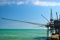 A old trabucco a typical construction for fishing. Abruzzo, Ital Royalty Free Stock Photo