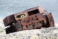 Old tracked vehicles on Stonington Island, Antarctica Royalty Free Stock Photo