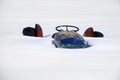 Old Tractor Buried in Deep Snow After Winter Storm Royalty Free Stock Photo