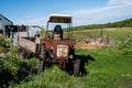 Old tractor with a cart Royalty Free Stock Photo