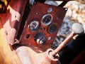 Old tractor control panel Royalty Free Stock Photo