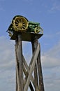 Old tractor perched for display Royalty Free Stock Photo
