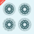 Old tractor or truck wheel design vector flat isolated illustration Royalty Free Stock Photo