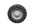 Old tractor or truck wheel isolated on a white background. Royalty Free Stock Photo