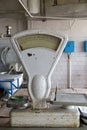 Old trading scales in an old abandoned dining room