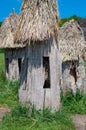 Old traditional beehive in open-air museum of folk architecture and folkways of Ukraine in Pyrohiv Pirogovo village near Kiev,